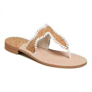 New Jack Rogers Cork & White Jackie Leather Sandal
